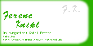 ferenc knipl business card